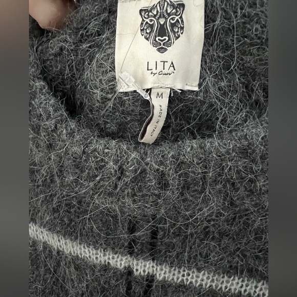 LITA by Ciara Nurture Manchester Plaid Funnel Neck Alpaca Blend Sweater size M - Picture 4 of 7